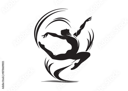 gymnastics logo silhouette vector, gymnast silhouette logo illustration, fitness gymnastic logo silhouette sportswoman vector, gymnastics poses logo silhouette vector on white background