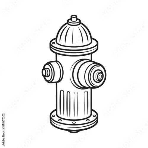 Simple black and white illustration of a classic fire hydrant design