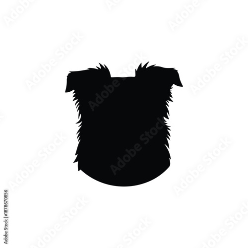 Bodor collie head silhouette icon vector flat design.
