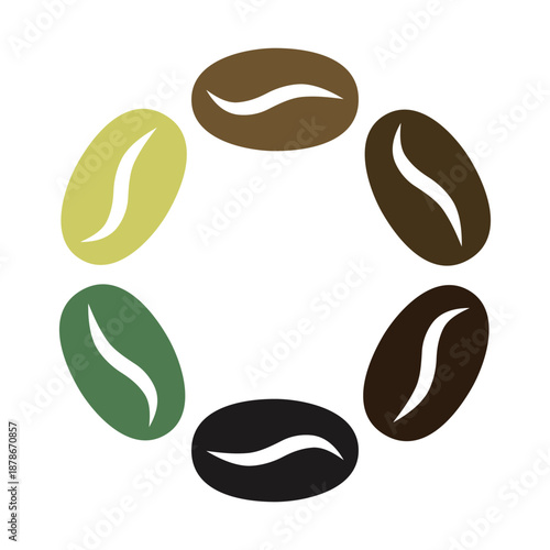 Coffee Bean Roast Levels Circle Icon