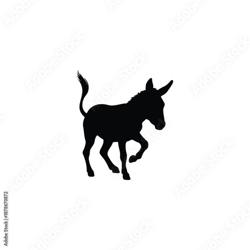 Donkey feet up silhouette icon vector flat design.