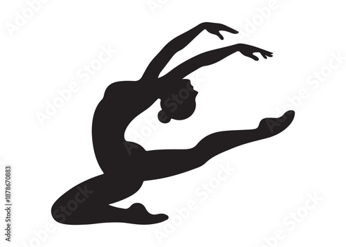 gymnastics logo silhouette vector, gymnast silhouette logo illustration, fitness gymnastic logo silhouette sportswoman vector, gymnastics poses logo silhouette vector on white background