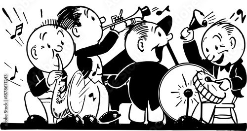 Retro Cartoon Character Illustrations in Vintage Comic Style