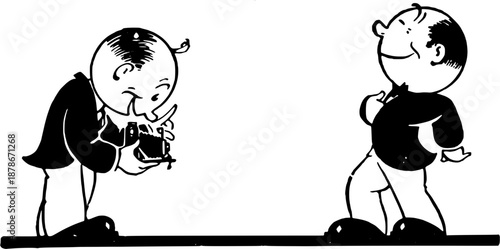 Retro Cartoon Character Illustrations in Vintage Comic Style