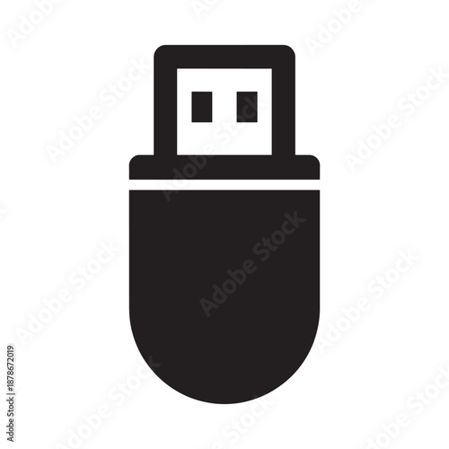 a black and white image of a usb