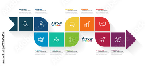 Modern arrow diagram infographic template.