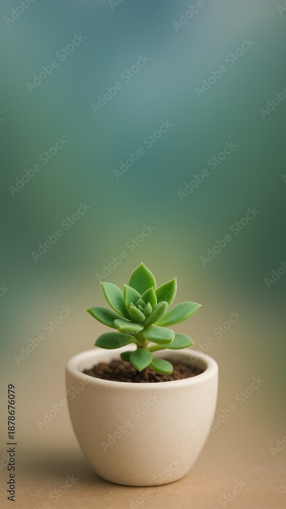 Obraz premium Minimalist succulent plant wallpaper for mobile