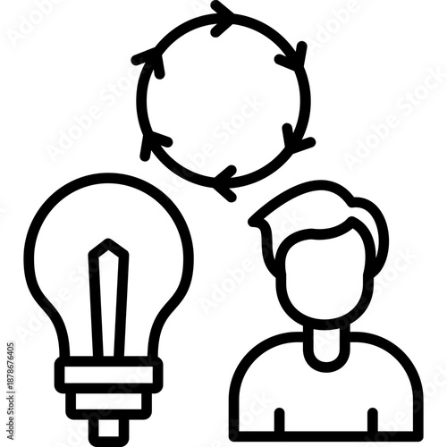 Lightbulb with people Icon