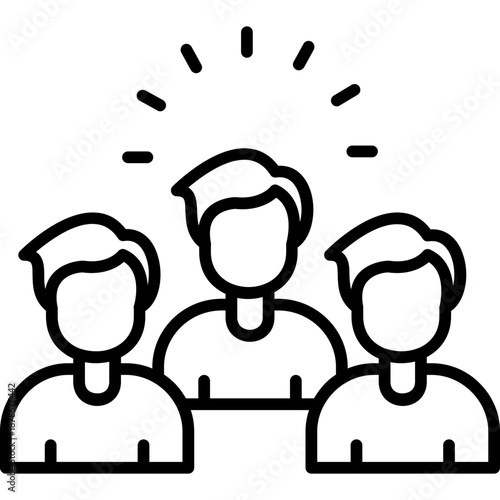 Group of people with rays above Icon