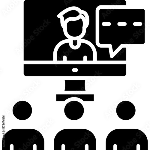 Screen presentation with audience Icon