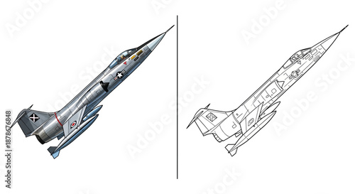 Military Rocket and Missile Technical Illustration with Detailed Interior Cross Section