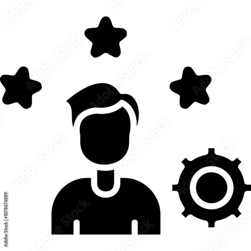 Person with stars and gear Icon