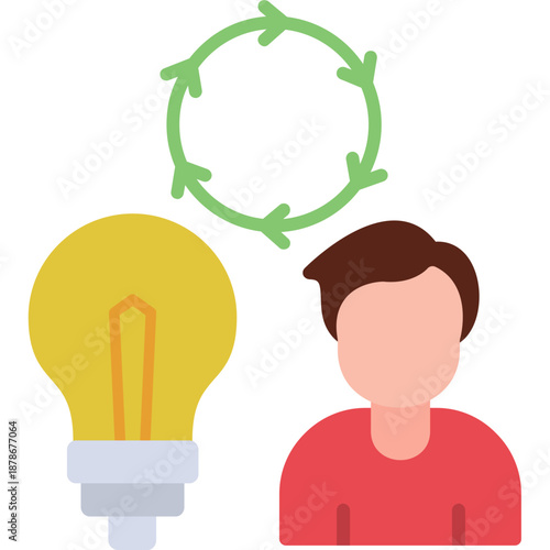 Lightbulb with people Icon