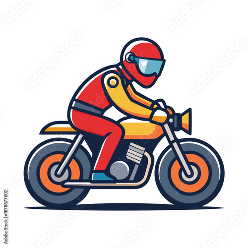man riding red motorcycle on road