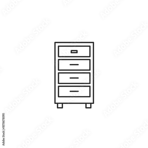 Minimalist Four-Drawer Filing Cabinet for Office or Home Organization