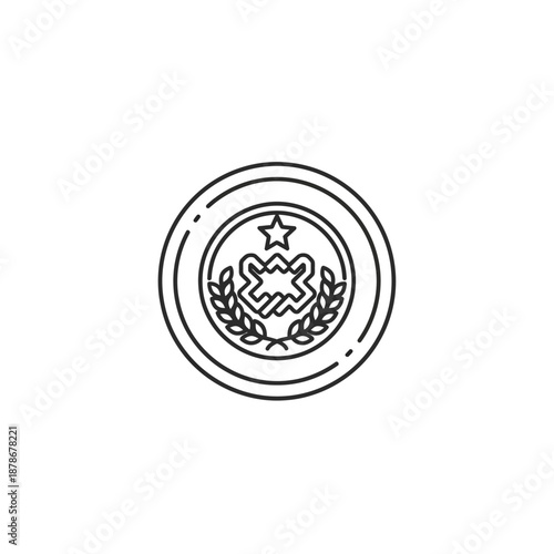 Minimalist Illustration of a Cryptocurrency Coin with Mining Symbols and Digital Elements