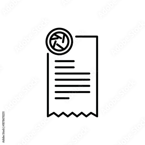 Minimalist Illustration of a Document or Receipt with Iconic Design for Digital or Print Use