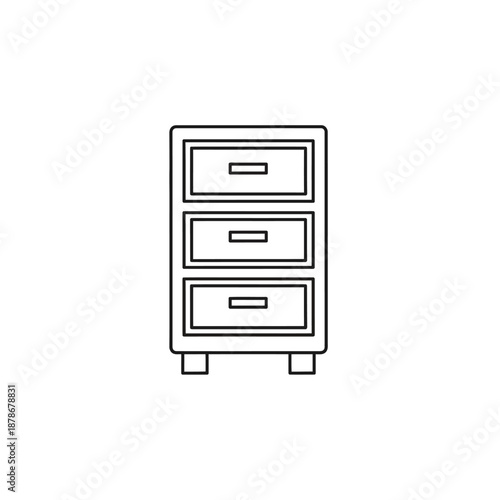 Minimalist Three Drawer Filing Cabinet for Office or Home Organization