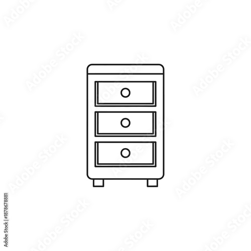 Minimalist Three-Drawer Nightstand with Modern Design for Bedroom Decor