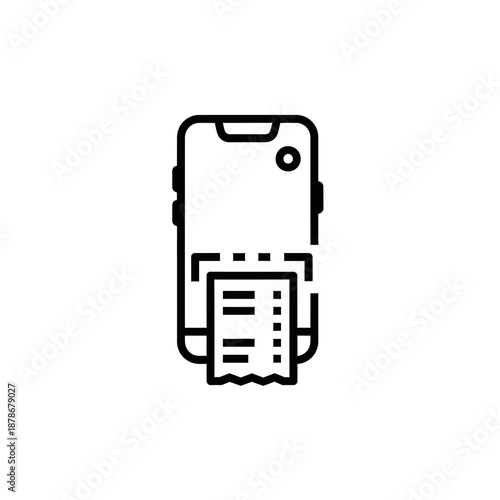 Minimalistic Smartphone with Payment Receipt Digital Illustration for Mobile Transactions