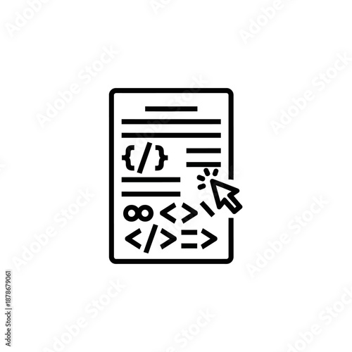 Mobile Device with Programming Code and Interface Elements for Software Development