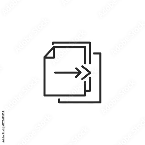 Modern Document Export Icon for Digital Files and Data Sharing