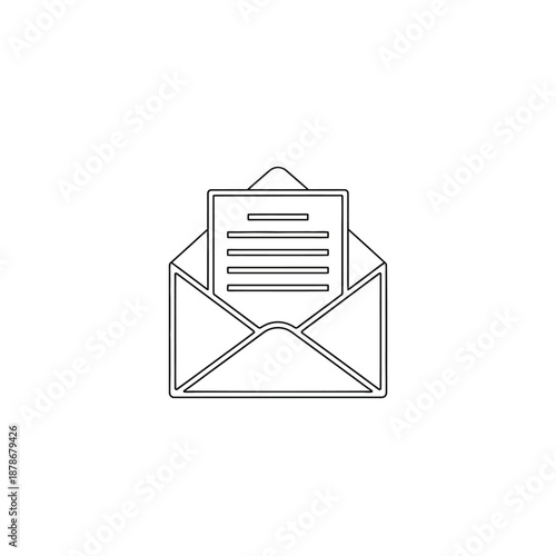 Open Envelope with Letter Inside for Business Communication and Correspondence