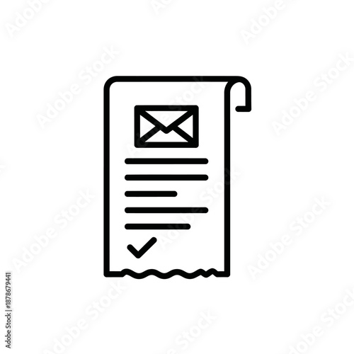 Modern Email Receipt or Invoice Document with Digital Messaging Concept