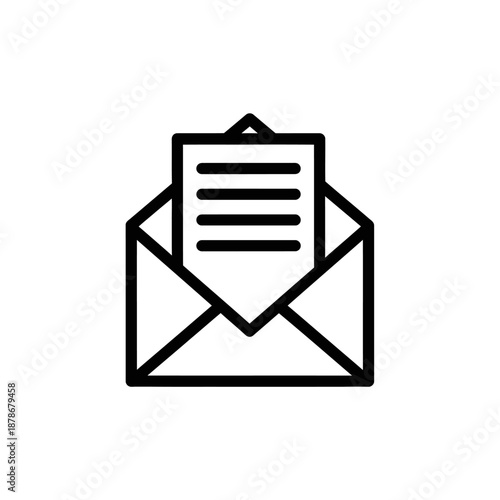 Open Envelope with Letter Inside for Business Communication or Mail Delivery