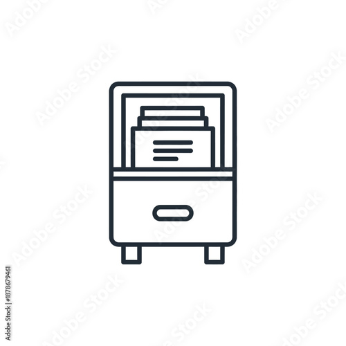 Modern Filing Cabinet with Documents and Files for Office Organization