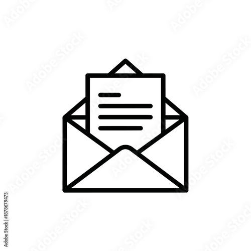 Modern Envelope with Letter for Business Correspondence and Communication