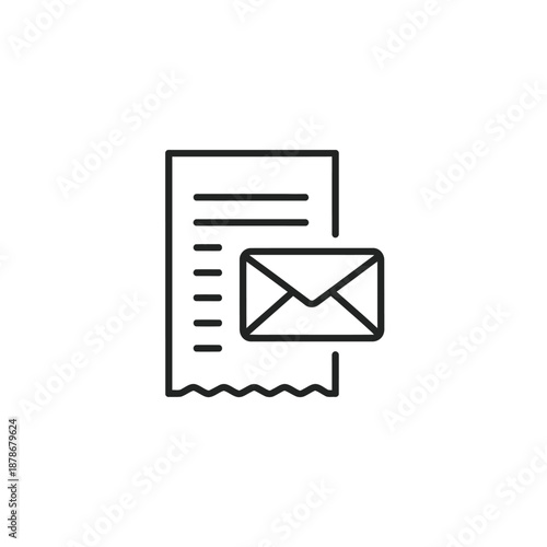 Order Confirmation Email Document with Envelope and Receipt Icon for Business Communication