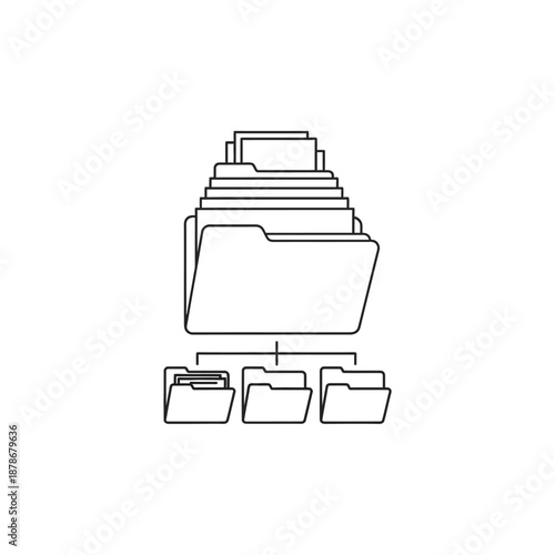 Organized Digital Filing System with Folders for Data Management