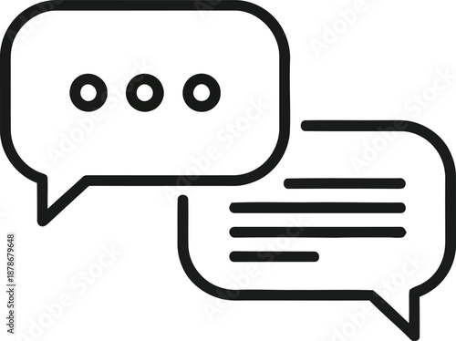Minimalist chat bubbles vector illustration isolated on transparent background, Vector