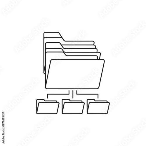 Organized Digital Filing System with Multiple Folder Icons for Document Management