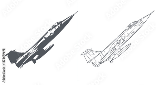 North American X 15 Rocket Plane Illustration and Technical Aerospace Diagram Design