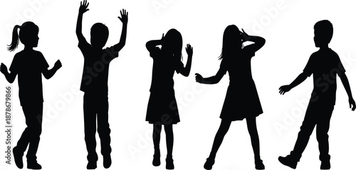 Black Silhouette Set of Diverse Couples Dancing and Posing, Happy Men and Women Figures for Party Celebration Success Energy and Romantic Lifestyle Vector