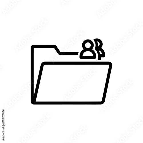 Organized Digital Folder with User Profile and Group Icons for Data Management