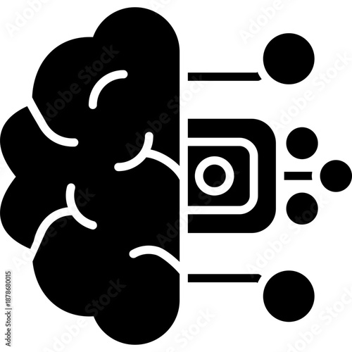 Brain with electronic circuits Icon