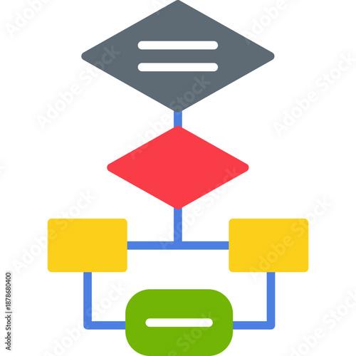Flowchart symbols connected Icon