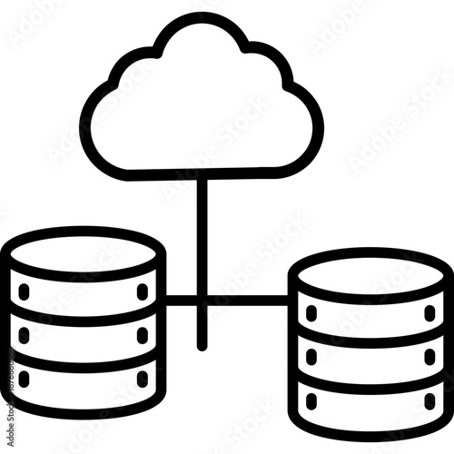 Cloud connected to databases Icon