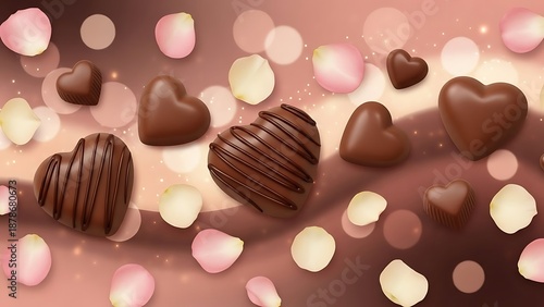 Chocolates and hearts scattered on surface, Image (2).jpg style scene