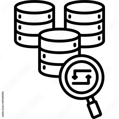 Databases with magnifier Icon