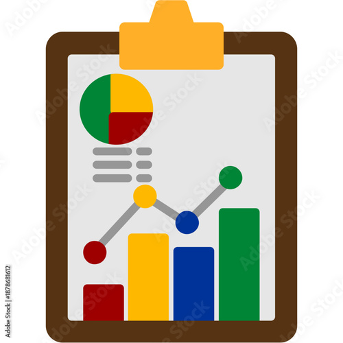 Clipboard with charts Icon