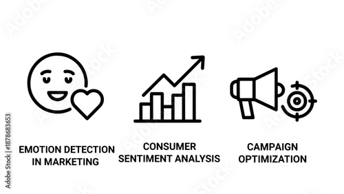 Consumer Sentiment Analysis and Emotion Detection Icons for Marketing Campaign Optimization