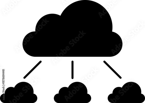 Cloud native development. Cloud computing. Cloud icon illustrations