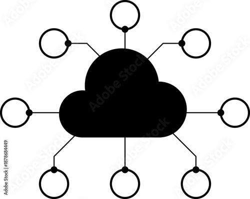 Cloud native development. Cloud computing. Cloud icon illustrations