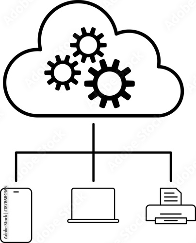 Cloud native development. Cloud computing. Cloud icon illustrations