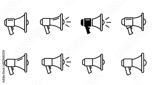 Megaphones for communication and announcements in business and events