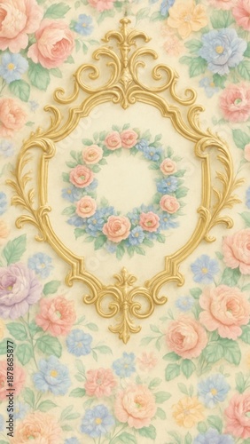Elegant floral vintage wallpaper design for mobile